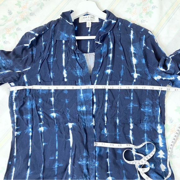 Anthropologie Cloth & Stone Robyn Blue Tie-Dye Button-down Shirt size medium - Picture 5 of 8